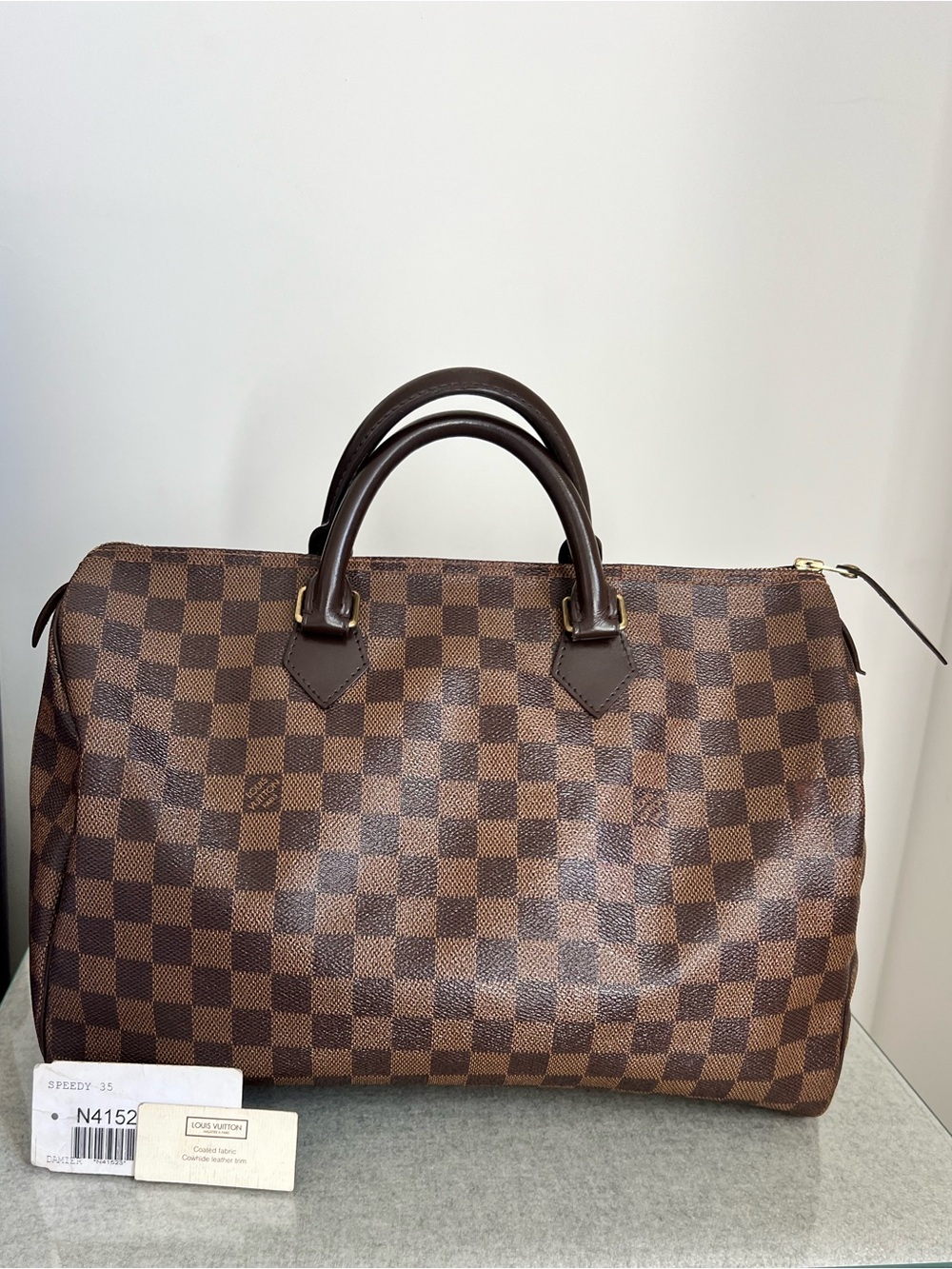 Louis Vuitton Speedy 35 Damier Ebene Vintage Handbag